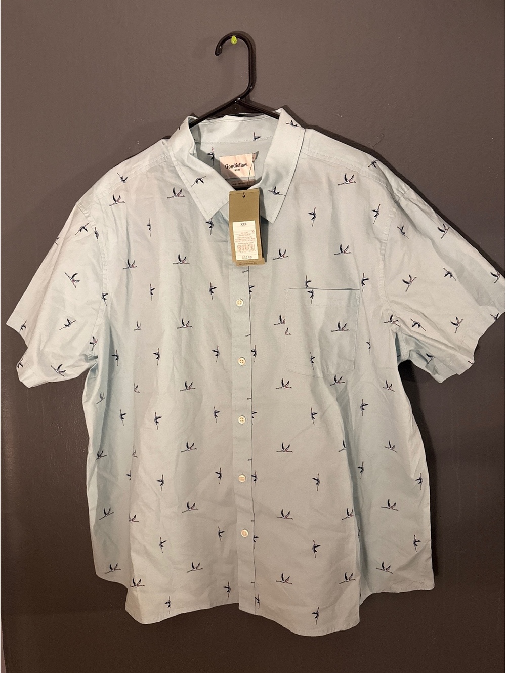 Goodfellow & Co Light Blue Short Sleeve Button-Up Shirt XXL